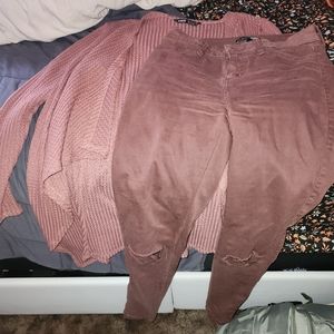 Mauve sweater and pants set